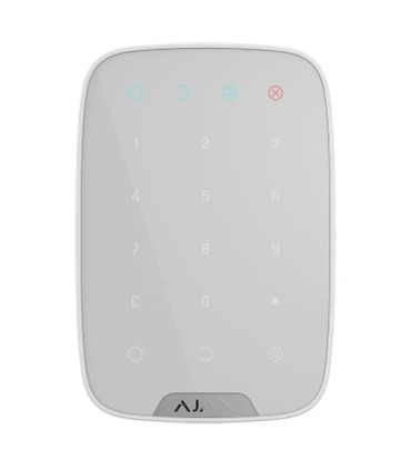Teclado wireless bidirecional branco para alarmes Ajax