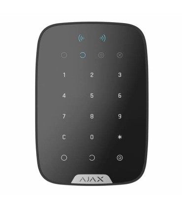 Clavier sans fil Ajax noir avec lecteur d'étiquettes et cartes Mifare