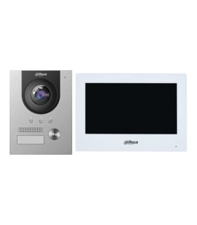 Kit de Video Porteiro Dahua com interligação a dois fios e caixa de montagem para encastrar - KTD02-F