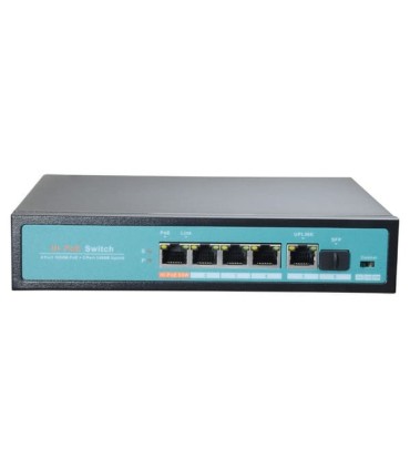 Switch HiPoE 65W 4 porte PoE + 1 Uplink + 1 SFP