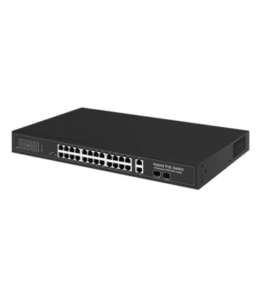 Switch HiPoE 300W 24 puertos PoE + 2 puertos uplink Gigabit + 2 puertos SFP Combo