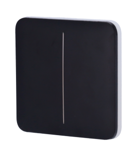 Panneau tactile pour double interrupteur d'éclairage noir