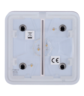 Painel táctil para interruptor duplo de luz preto