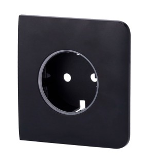 Cache latéral Ajax pour prise basique type F couleur noir