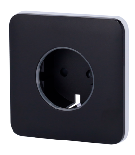 Cover Ajax per presa base tipo F colore nero