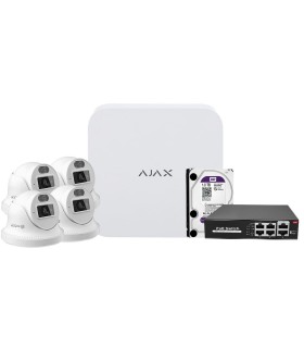 Ajax video surveillance kit with 4 turret cameras