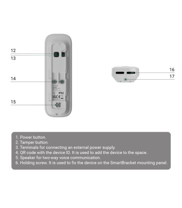 4 MP Doorbell with Integrated AI Ajax white Color