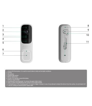 4 MP Doorbell with Integrated AI Ajax gray color