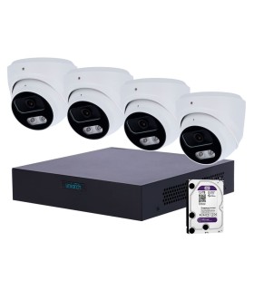 NVRKIT108T-4 - Kit Uniarch 4 Cámaras Turret 4MP PoE | Lisintec