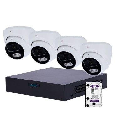 Kit de Videovigilância Uniarch com 4 Câmaras Turret Easy-P
