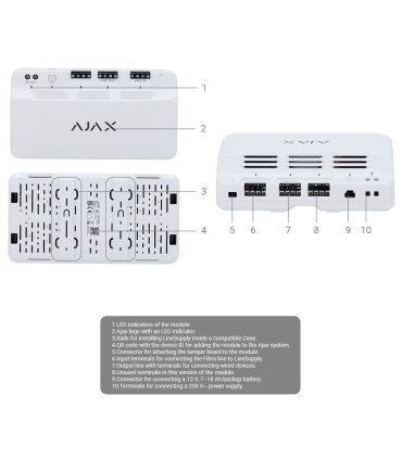 45W Ajax power supply module for FIBRA bus, white color