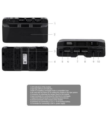 Module pour alimentation supplémentaire du bus Fibra Couleur  Noir