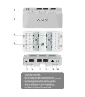 Module d'alimentation 75W pour bus Ajax FIBRA, couleur blanche