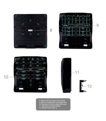 Housing with 8 slots for Fiber modules Black Colour