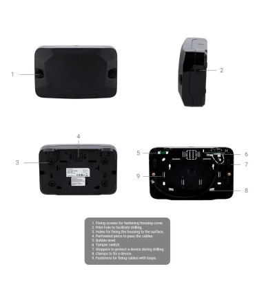 Housing with a space for fibra modules black colour