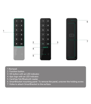 Keypad Outdoor Ajax Noir