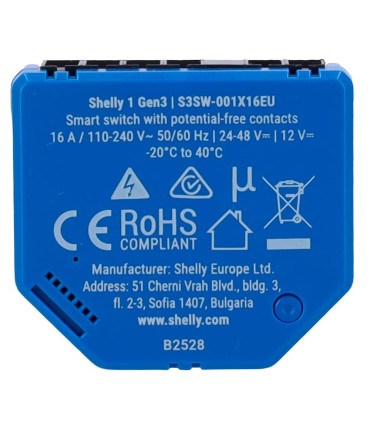 Interrupteur Intelligent Wi-Fi Shelly 1 Gen 3