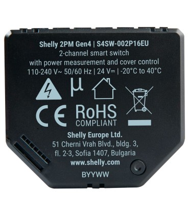 Micromódulo Inteligente Wi-Fi Shelly 2PM Gen 4