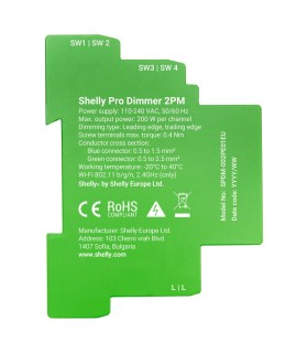 Dimmer Doppia Linea Barra DIN Shelly Pro Dimmer 2PM