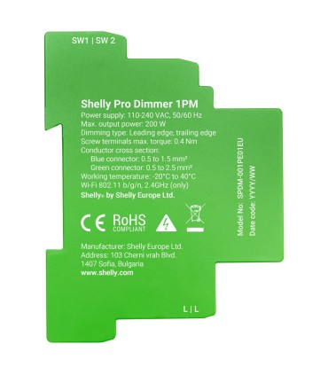 Shelly Pro Dimmer 1PM Smart DIN Rail Switch