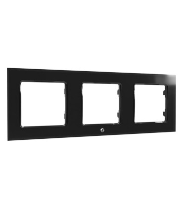 Placca Tripla Shelly Wall Frame 3 Nero