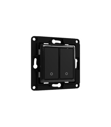 Shelly Wall Switch 2 Nero - Tasto Doppio per Moduli da Incasso