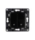 Shelly Wall Switch 2 Negro - Tecla Doble para Micromódulos