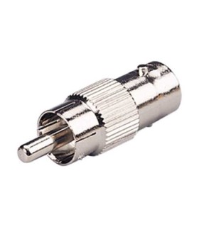 Conector BNC hembra a RCA macho.