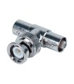 Conector T de derivação BNC macho a dois BNC fêmea
