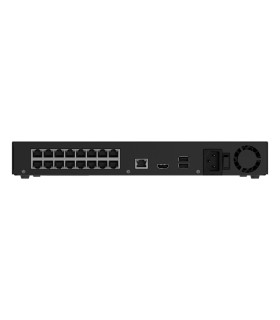 Ajax NVR H2D16PAC 16 Canali PoE Nero — Registratore IP 4K, 16 Porte PoE, Supporto per 2 HDD Hot-Swap e Uscita HDMI