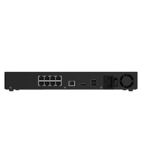 Ajax NVR H2D8PAC 8 Canais PoE Preto — Gravador IP 4K, 8 Portas PoE, Suporte para 2 HDDs Hot-Swap e Saída HDMI